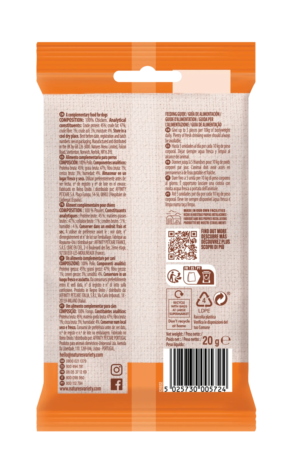 Nature’s Variety Freeze Dried Meat Bites - 100% Chicken (20g)
