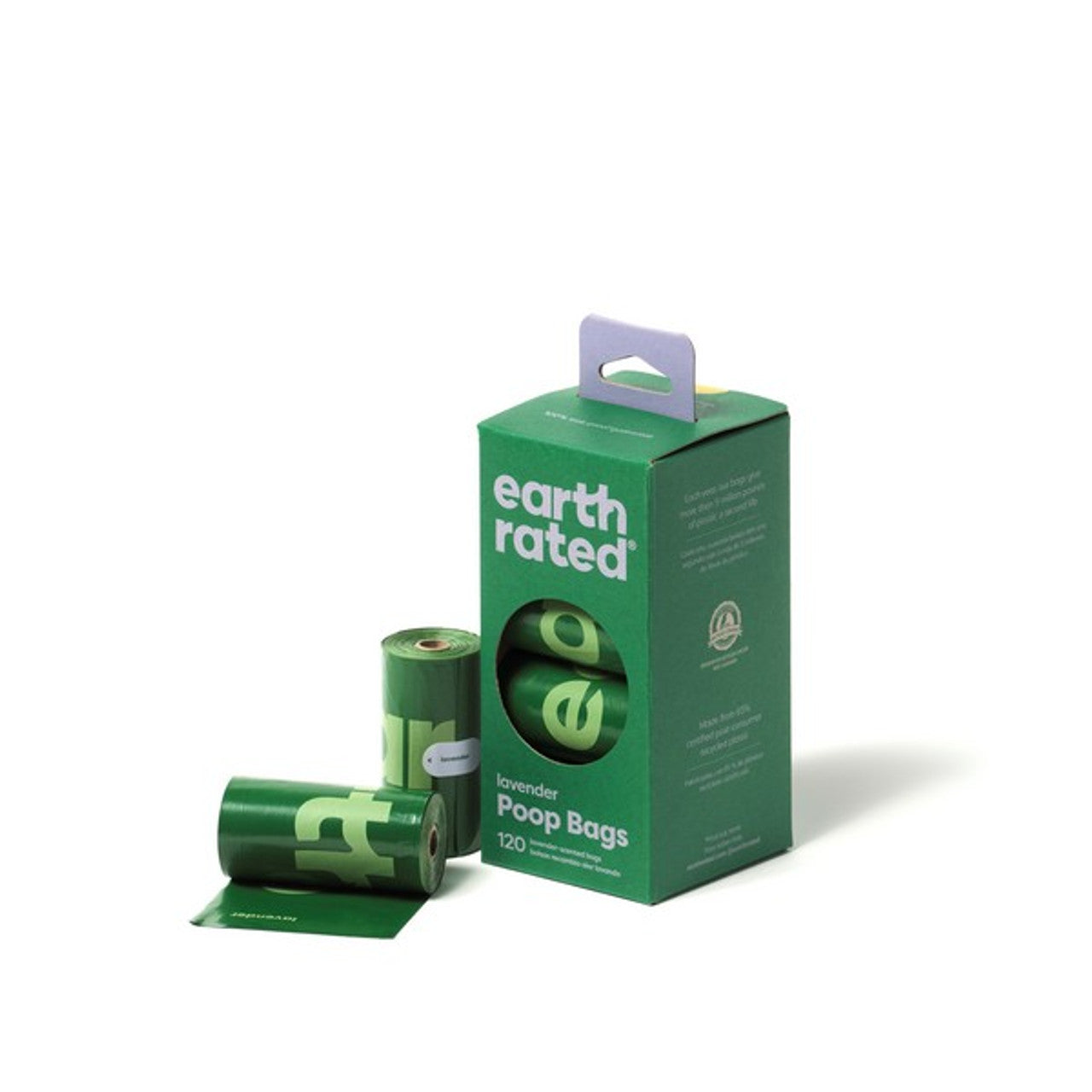 Earth Rated Poop Bags 120 Bags on 8 Refill Rolls Lavender Scented