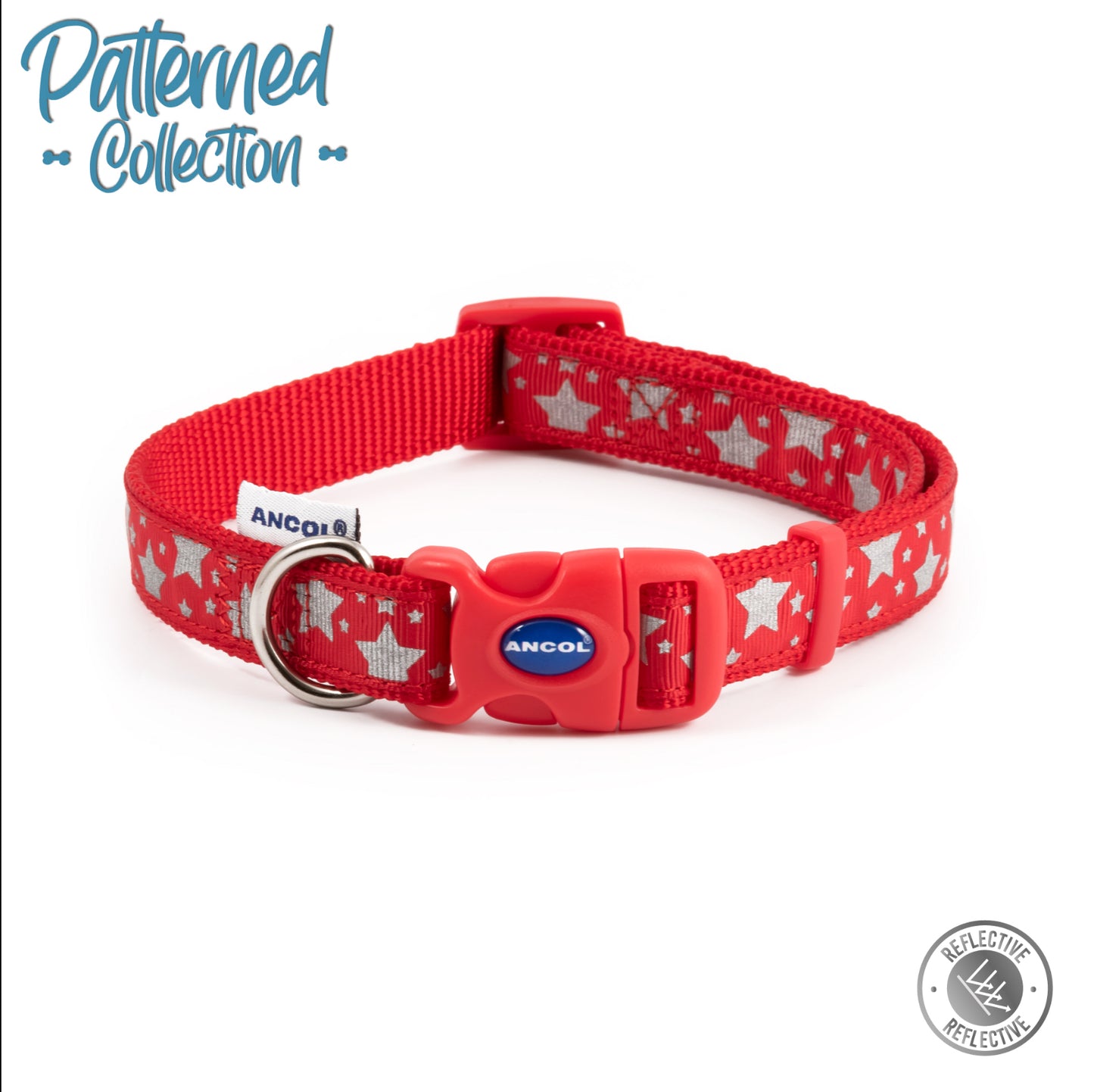 Ancol Fashion Collar Red Reflective Star (adjustable)