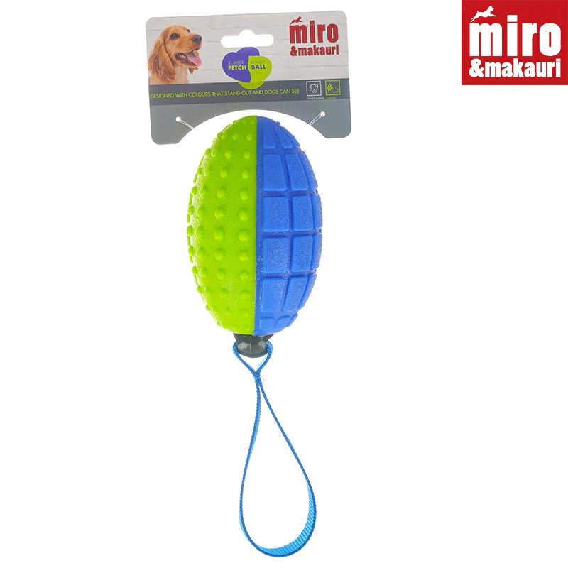 Miro & Makauri Rubber Rugby Fetch Ball