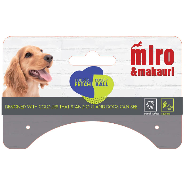 Miro & Makauri Rubber Rugby Fetch Ball