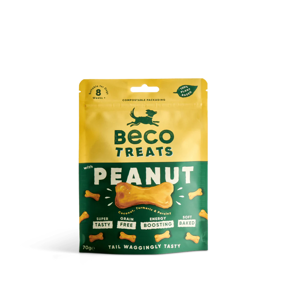 Beco : Peanut Dog Treats with Coconut & Turmeric (70g)