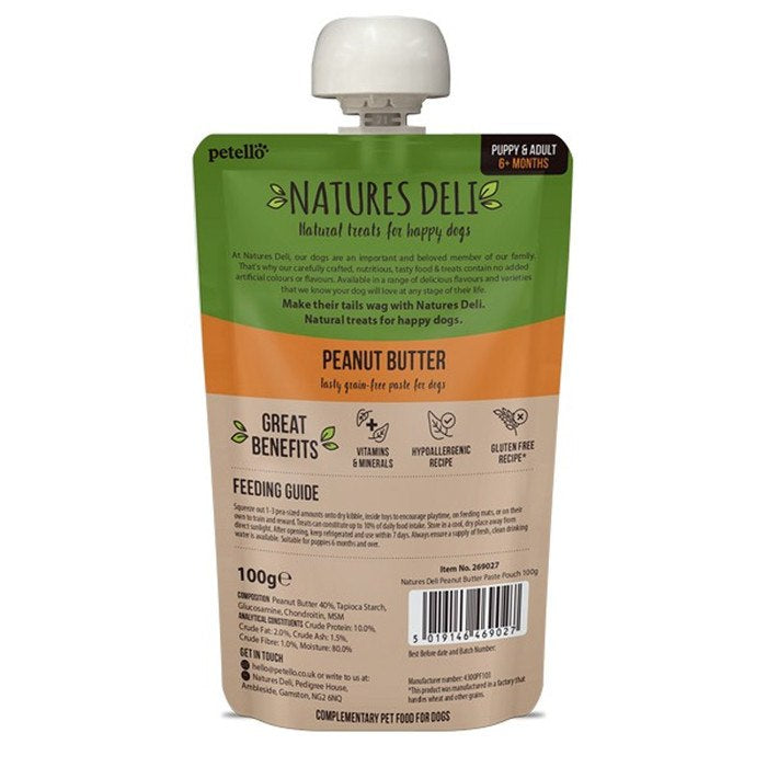 Petello Natures Deli : Peanut Butter Paste Pouch (100g)