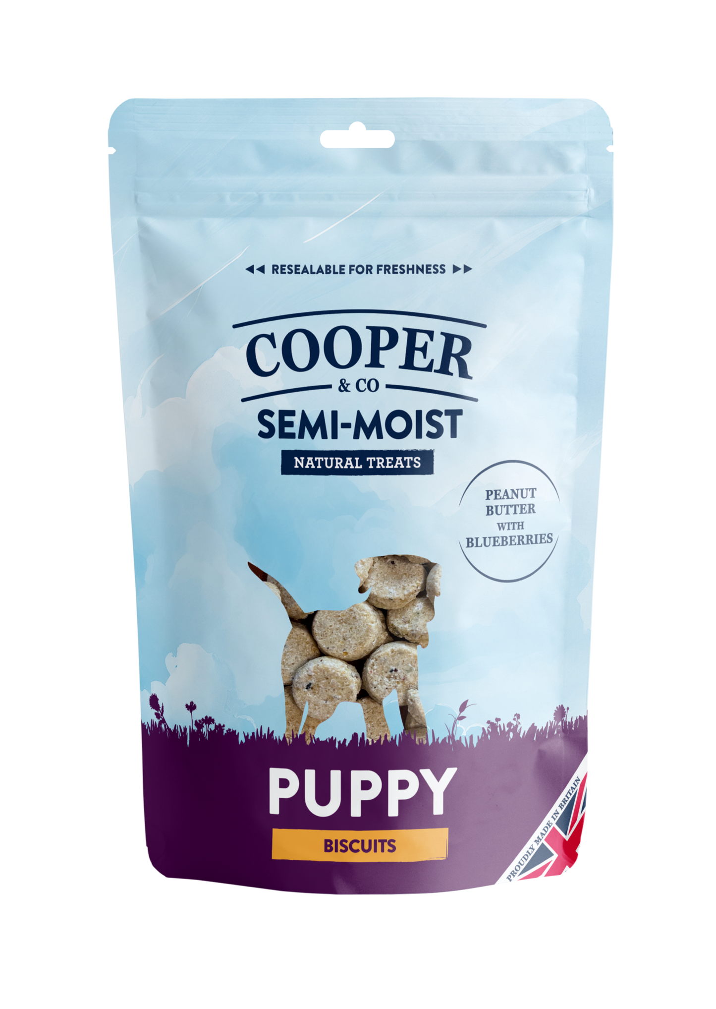 COOPER & CO : Semi-Moist Puppy Biscuits, Peanut Butter with Blueberries (135g)