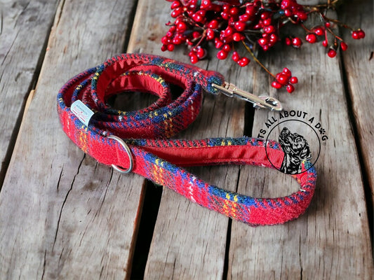 Harris Tweed® Dog Lead - Red Stewart Tartan