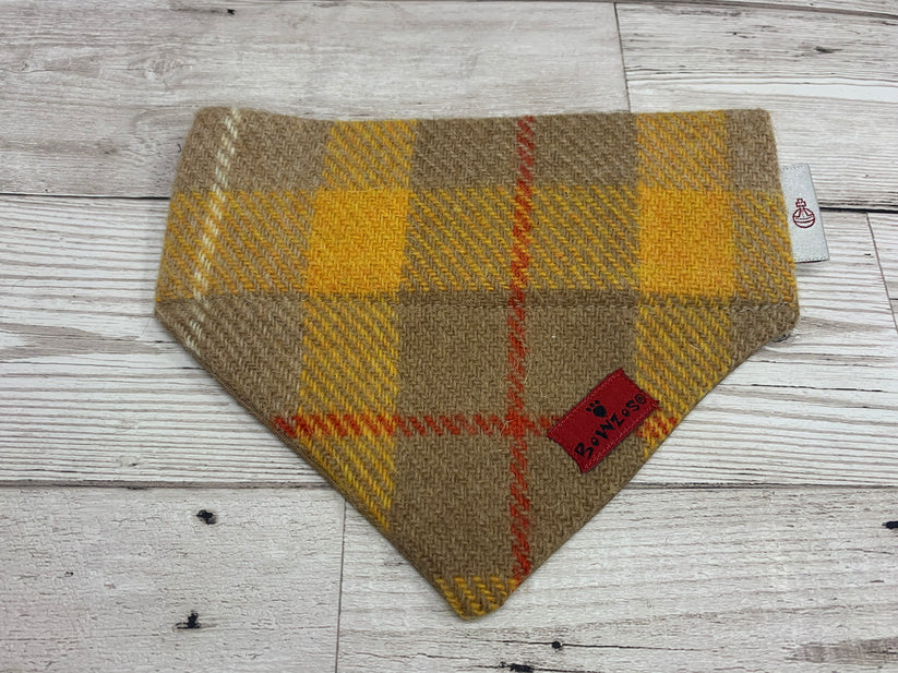 Harris Tweed® Bandana - Mustard & Beige Check