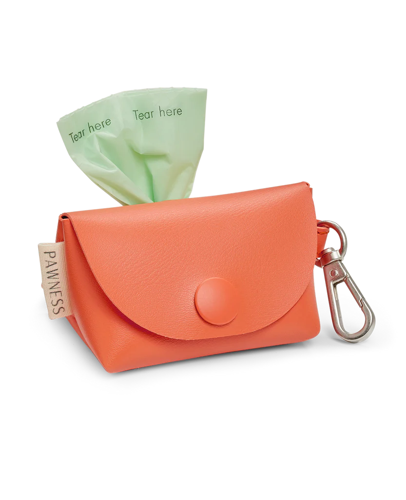 PAWNESS Vegan Leather Poo bag Holder - Coral