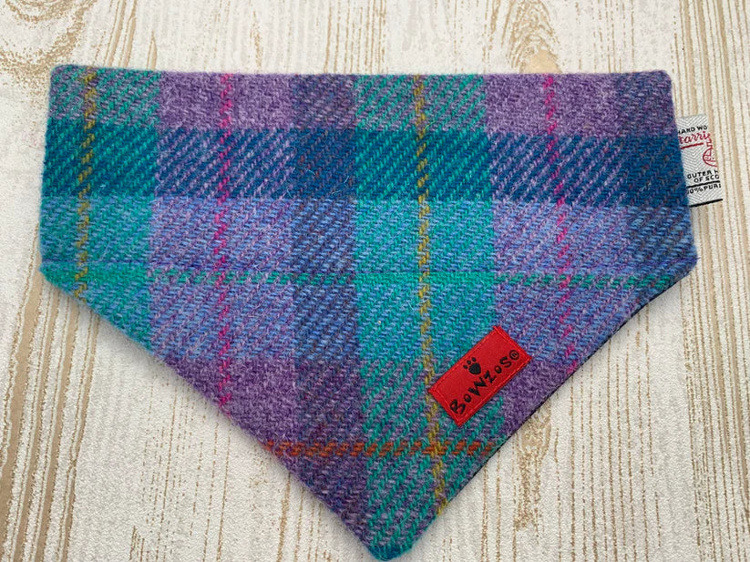 Harris Tweed® Bandana - Purple/Jade Check