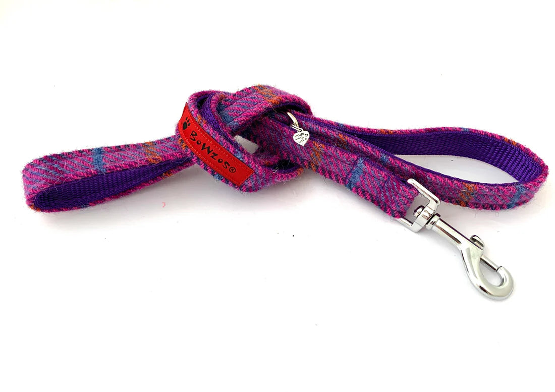 Harris Tweed® Dog Lead - Purple Check