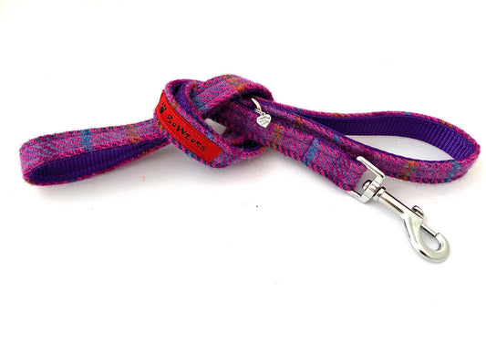 Harris Tweed® Dog Lead - Purple Check