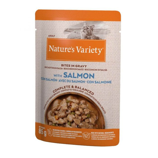 Nature's Variety Wet Cat Food - Salmon Bites in Gravy 85g