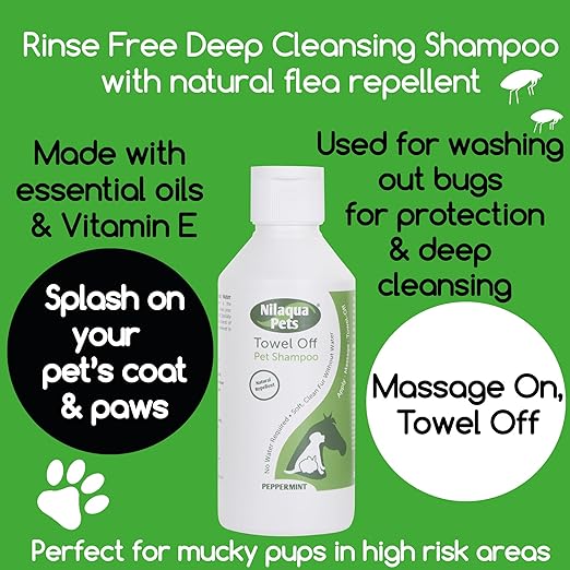 Towel Off Pet Shampoo 200ml Natural Repellent- Peppermint