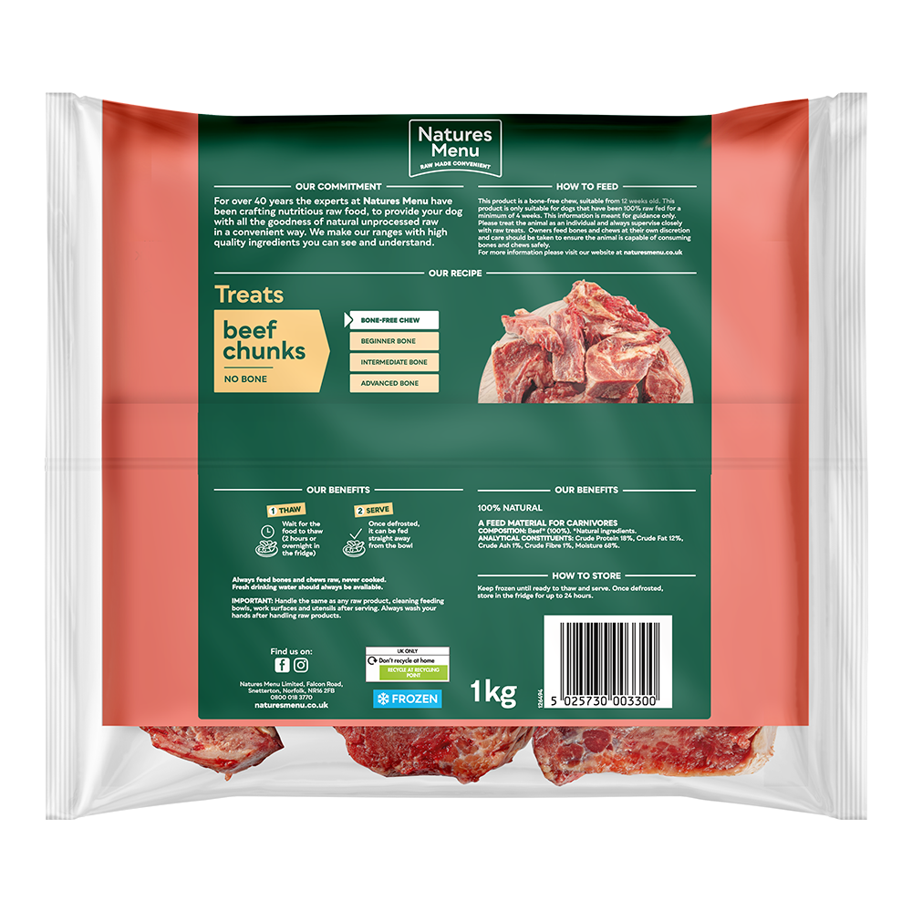 Natures Menu - Treats beef chunks (1 kg)