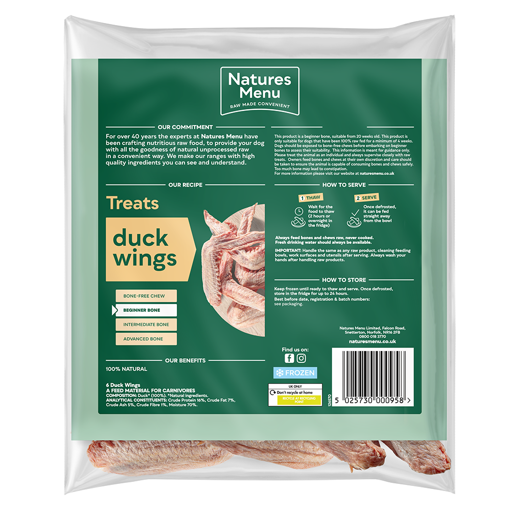 Natures Menu - Treats duck wings (6 per pack)