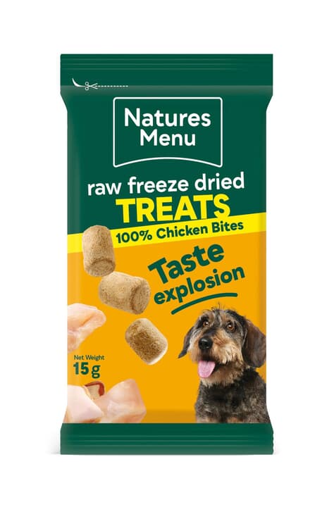 Natures Menu Raw Freeze Dried 100% Chicken Bites Dog Treats (15g)