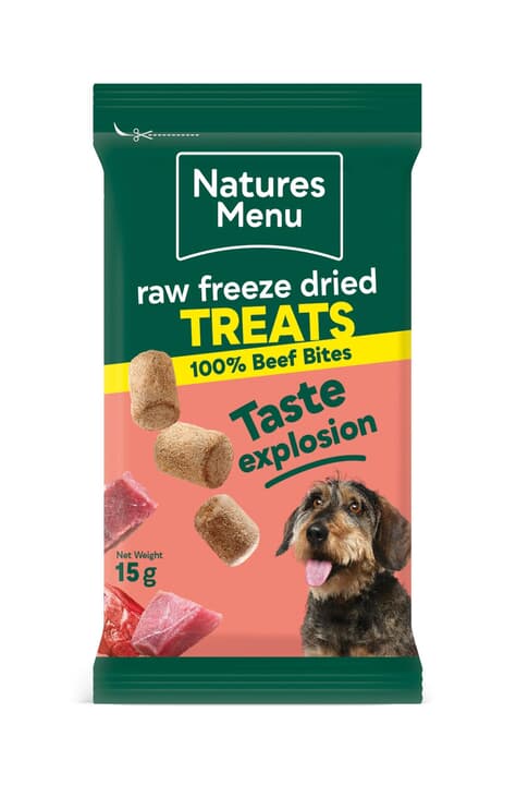 Natures Menu Raw Freeze Dried 100% Beef Bites Dog Treats (15g)