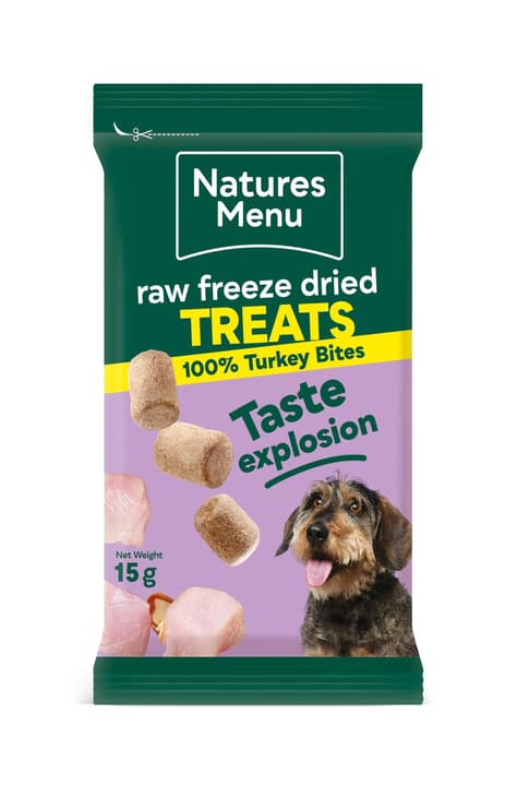 Natures Menu Raw Freeze Dried 100% Turkey Bites Dog Treats (15g)