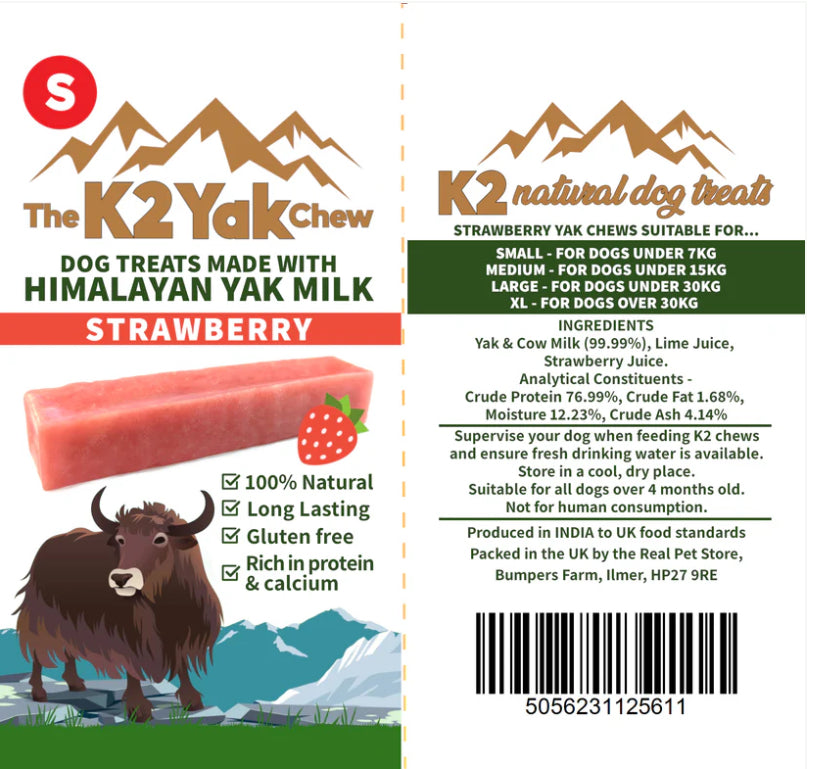 K2 Yak Chews Dog Treats Small, 3 flavours