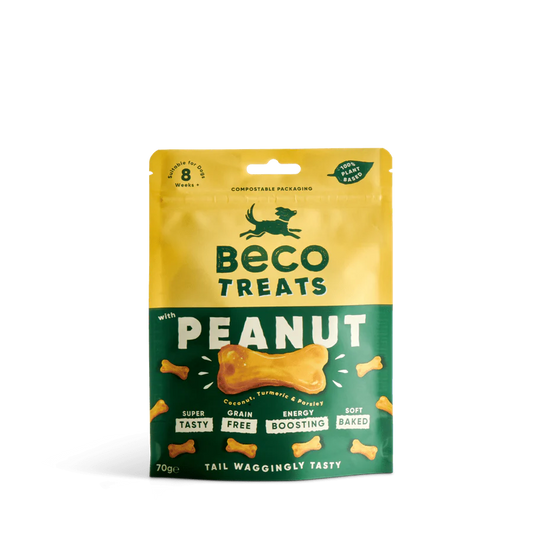 Beco : Peanut Dog Treats with Coconut & Turmeric (70g)