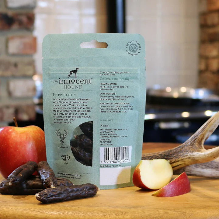 The Innocent Hound : Venison Sausage with chopped Apple (7pcs)