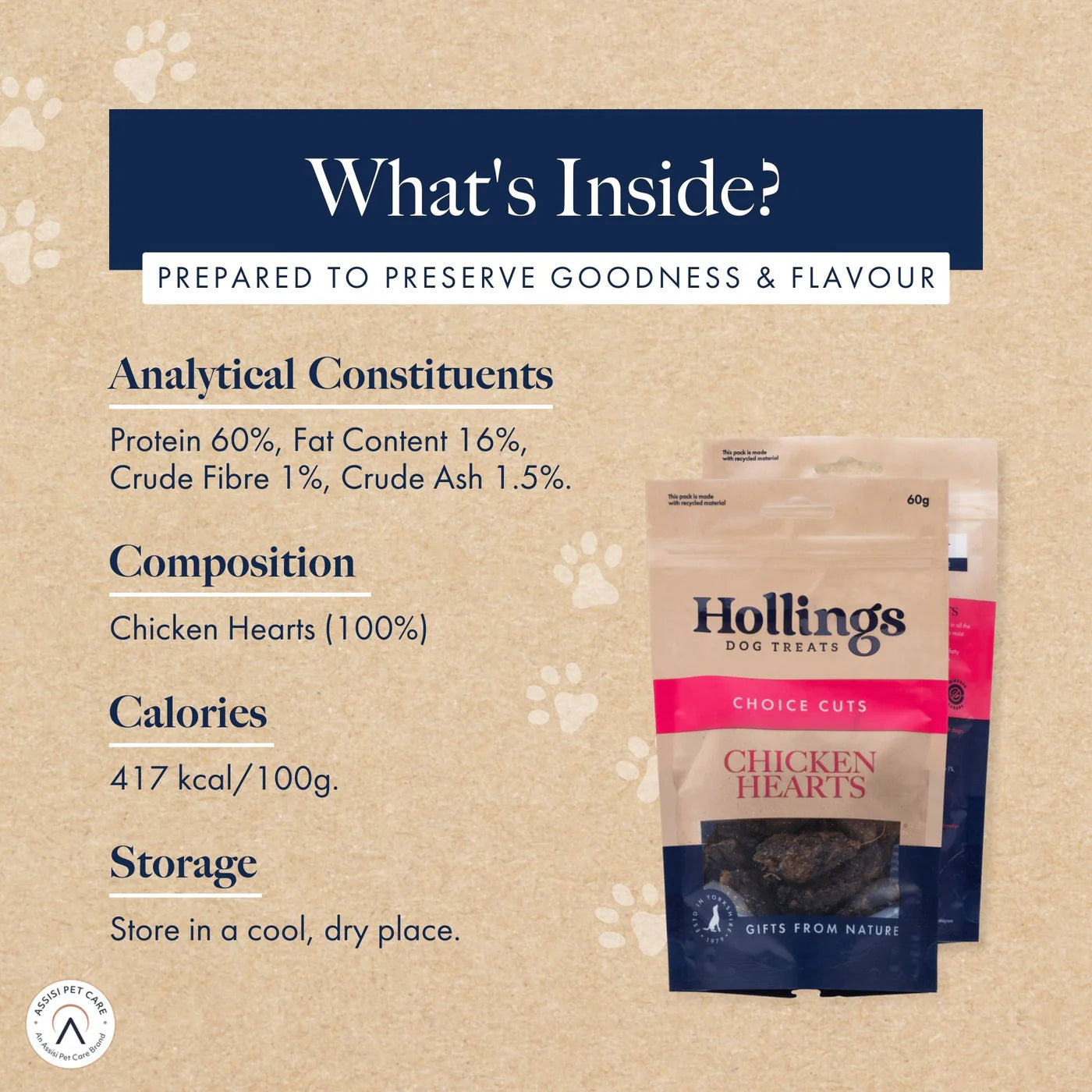 Hollings : Chicken Hearts (60g)
