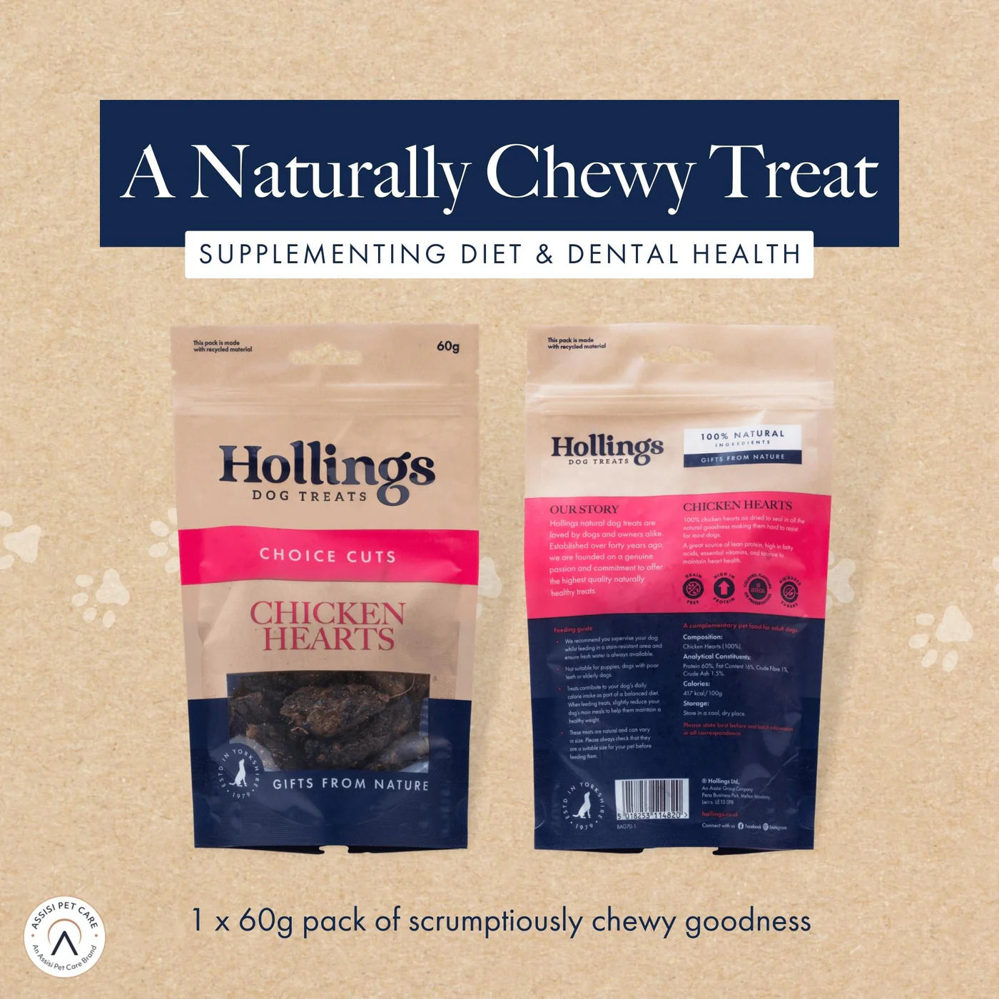 Hollings : Chicken Hearts (60g)