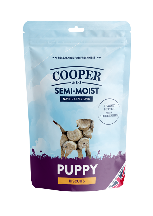 COOPER & CO : Semi-Moist Puppy Biscuits, Peanut Butter with Blueberries (135g)