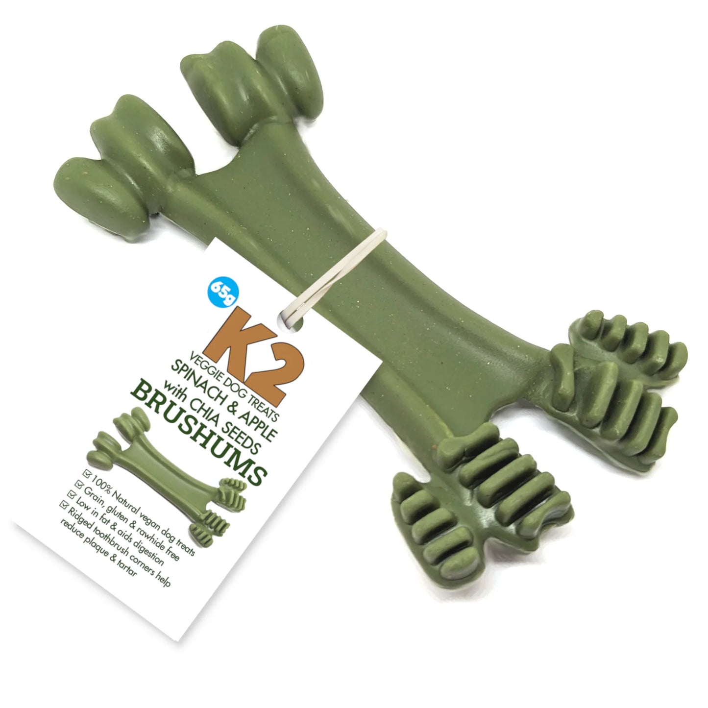 K2 Veggie Dog Treats Brushums, 3 flavours, 65g