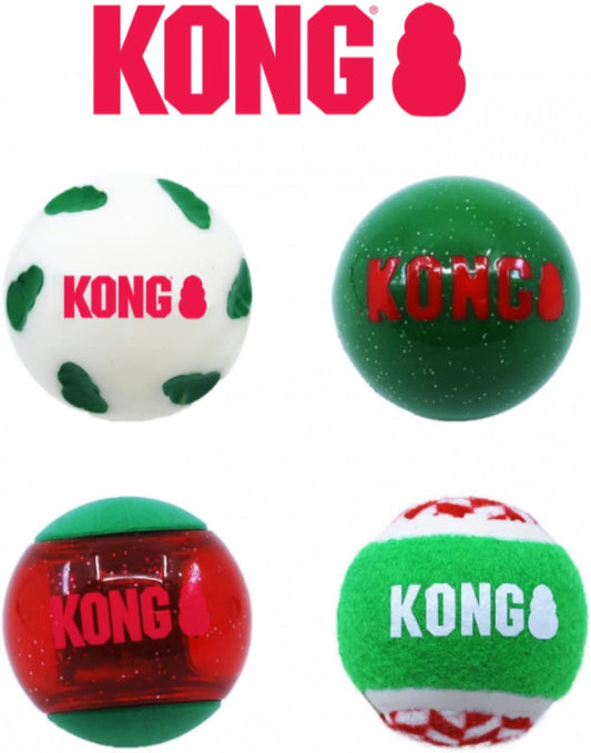 KONG® Holiday Occasions Balls 4pk Medium