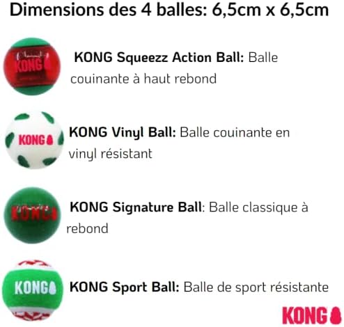 KONG® Holiday Occasions Balls 4pk Medium