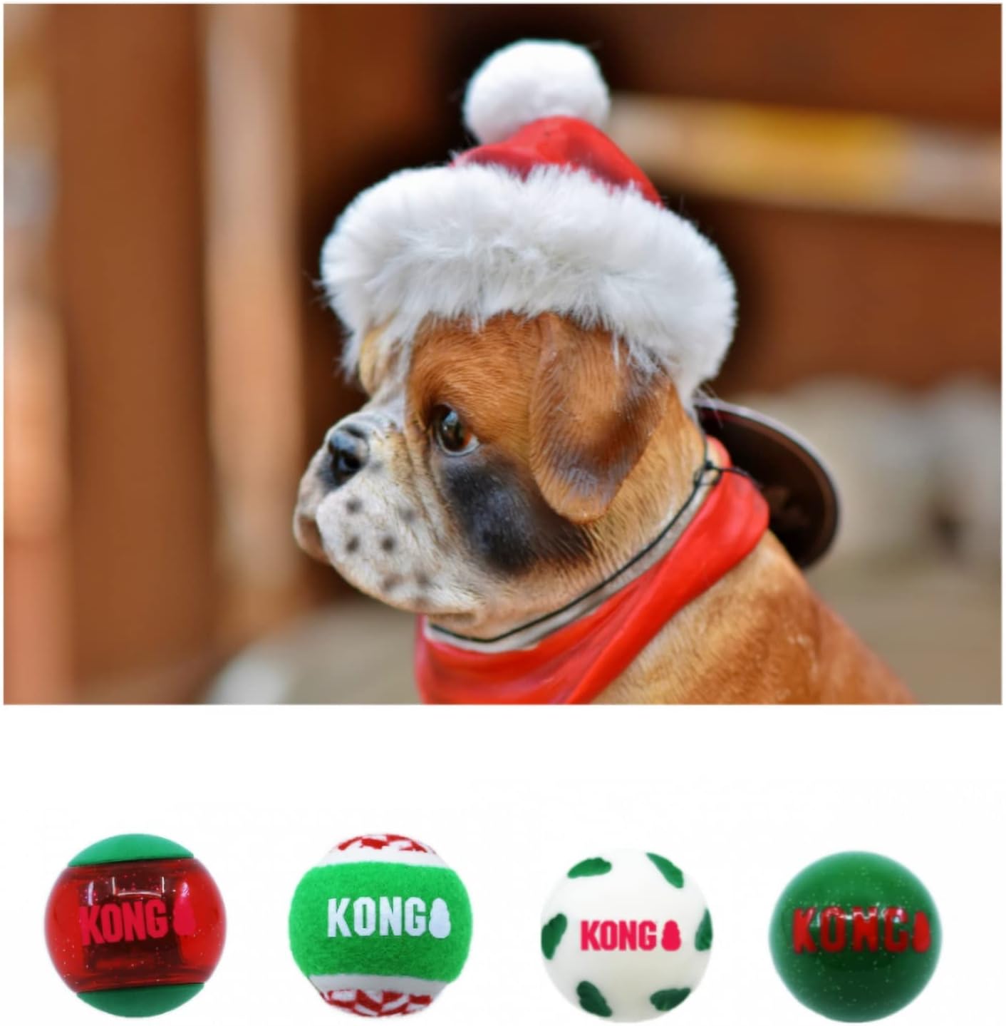 KONG® Holiday Occasions Balls 4pk Medium