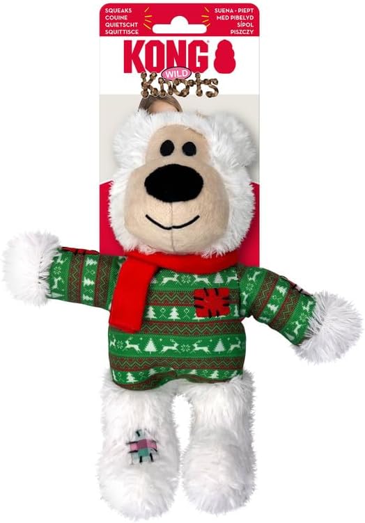 KONG® Holiday Wild Knots Bear Assorted Medium Large