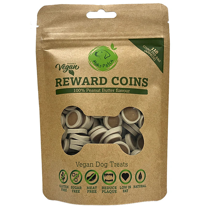 Vegan Dog Training Treats - Maks Patch Peanut Butter Reward Coins - 100g