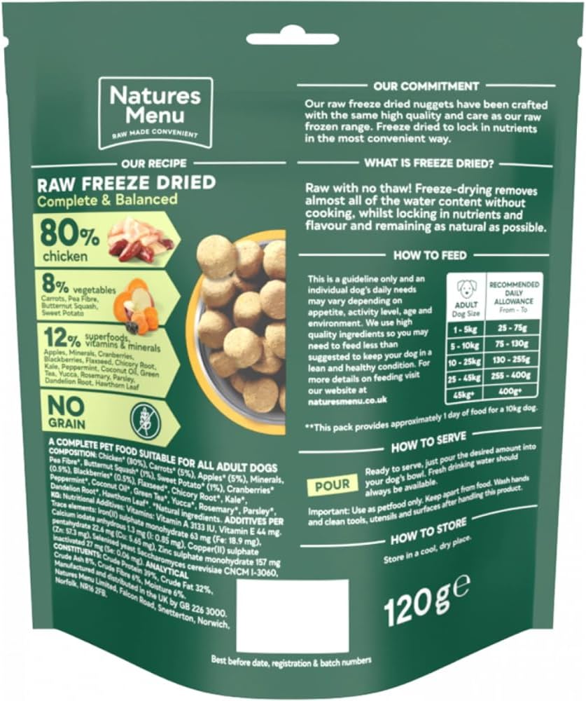 80% Chicken RAW FREEZE DRIED (120g)