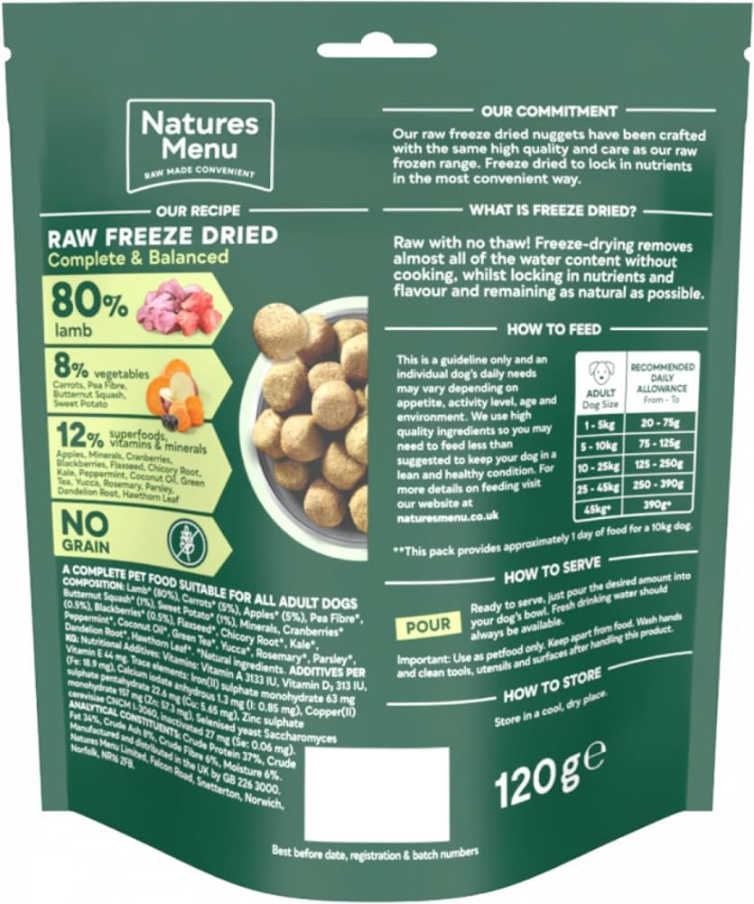 80% Lamb RAW FREEZE DRIED (120g)