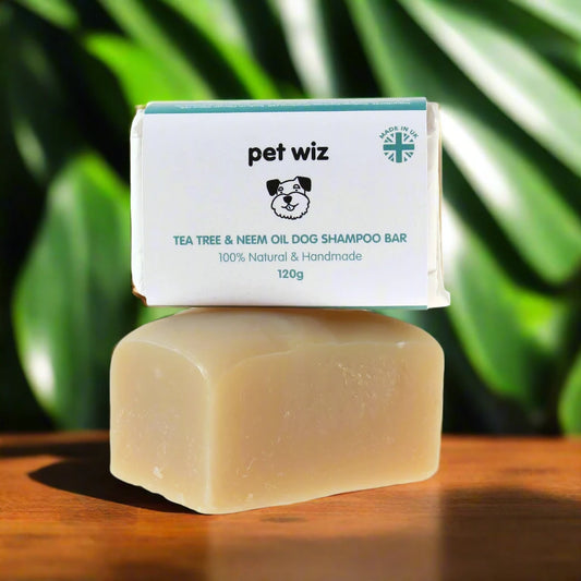 Handmade Dog Shampoo Bar 120g - Tea Tree & Neem Oil - Helps Repel Fleas & Ticks 120g