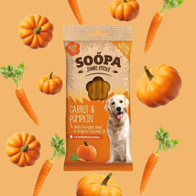 SOOPA Carrot & Pumpkin Jumbo Dental Stick 170g