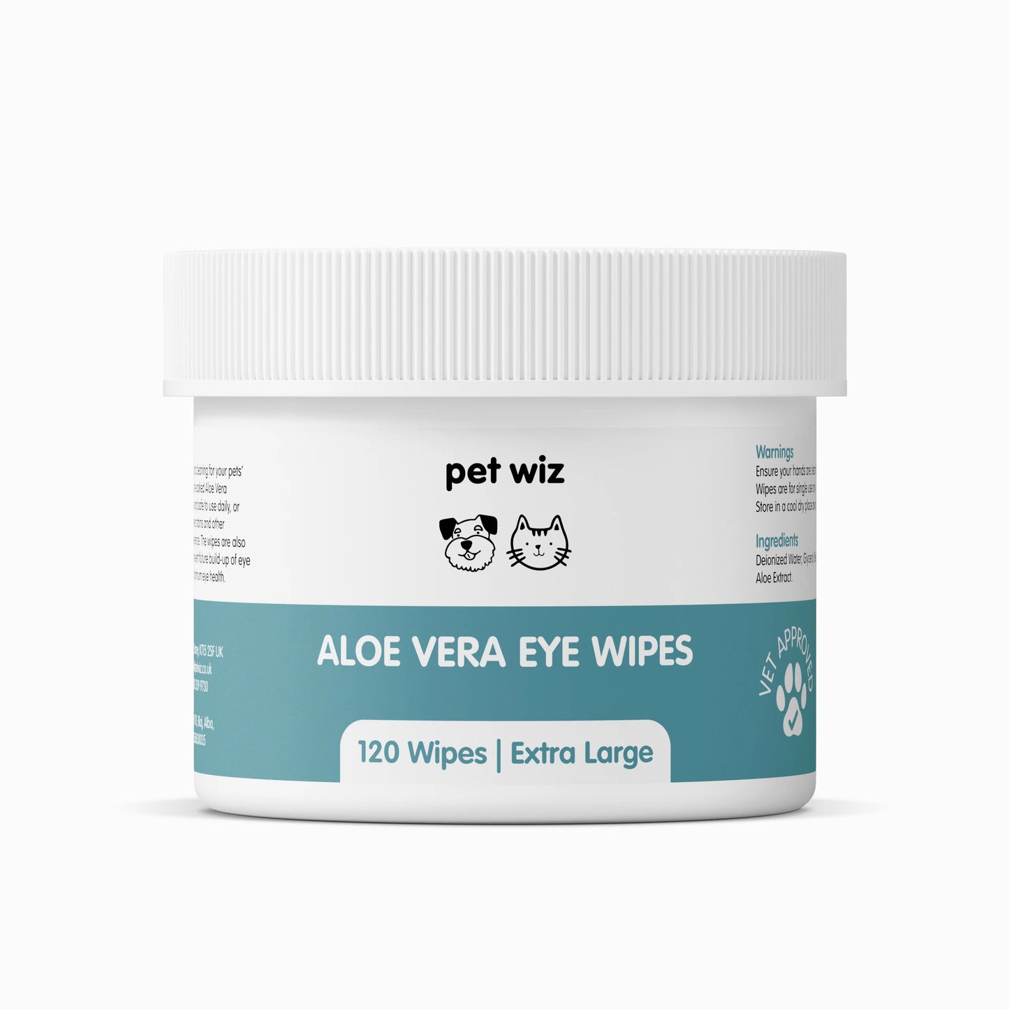 Aloe Vera Eye Wipes for Cleaning Dogs & Cats- Pack of 120pcs