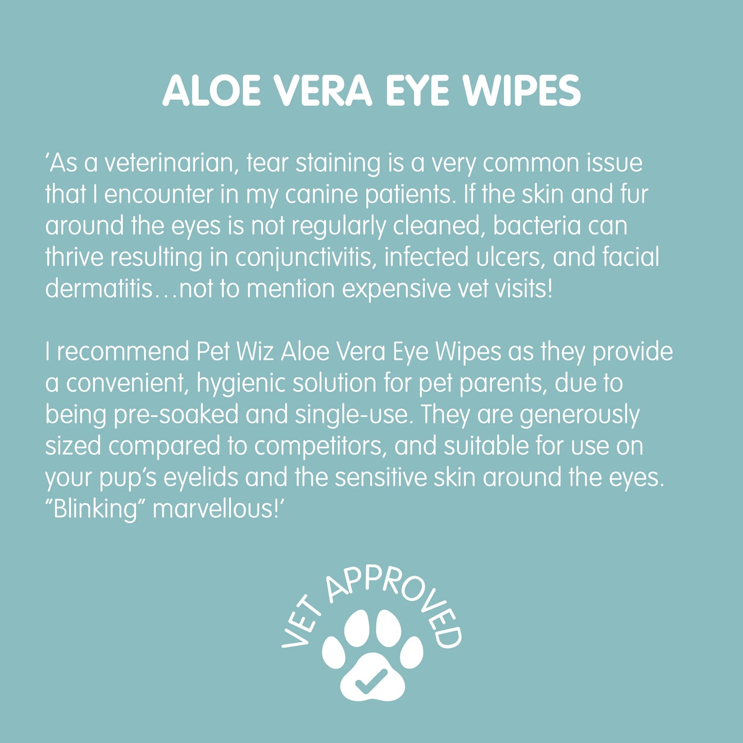 Aloe Vera Eye Wipes for Cleaning Dogs & Cats- Pack of 120pcs