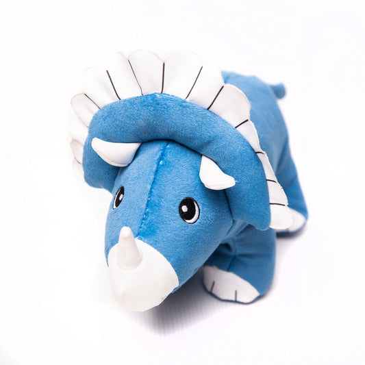 Sustainapaws Triceratops 100% Recycled Plastic Double Layered Plush Dog Toy